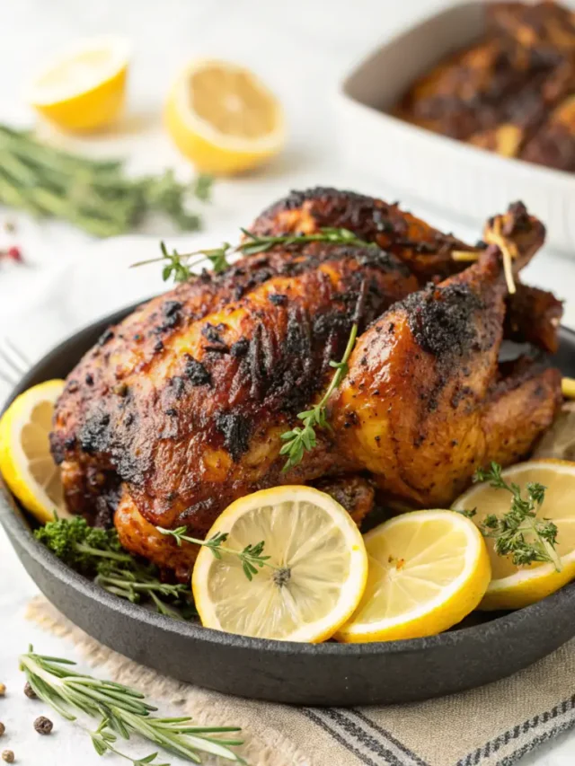 Grilled lemon herb chicken with crispy sweet potato fries