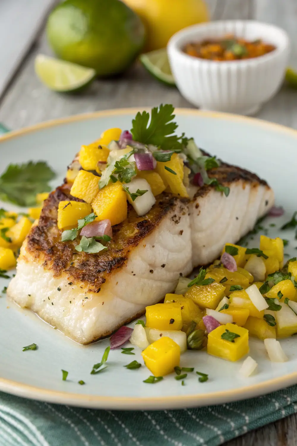 Barramundi Seabass with Mango Coconut Salsa | No Cook Meals
