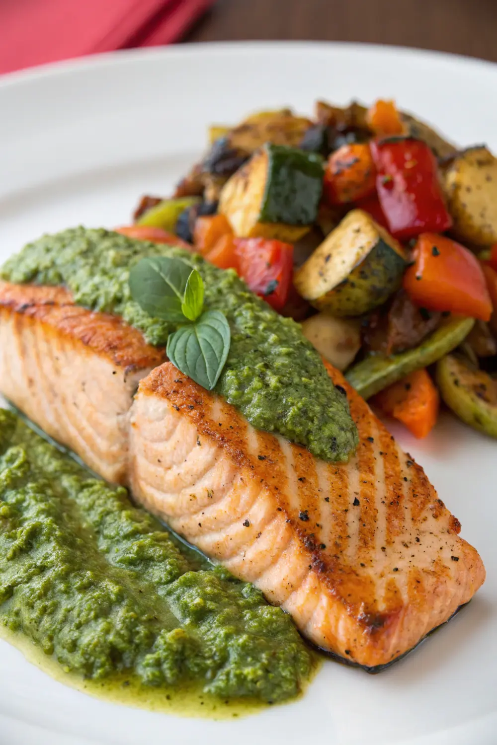 Grilled Salmon with Creamy Pesto | Meal Delivery for Elderly | Meals for Elderly | Meals for Seniors