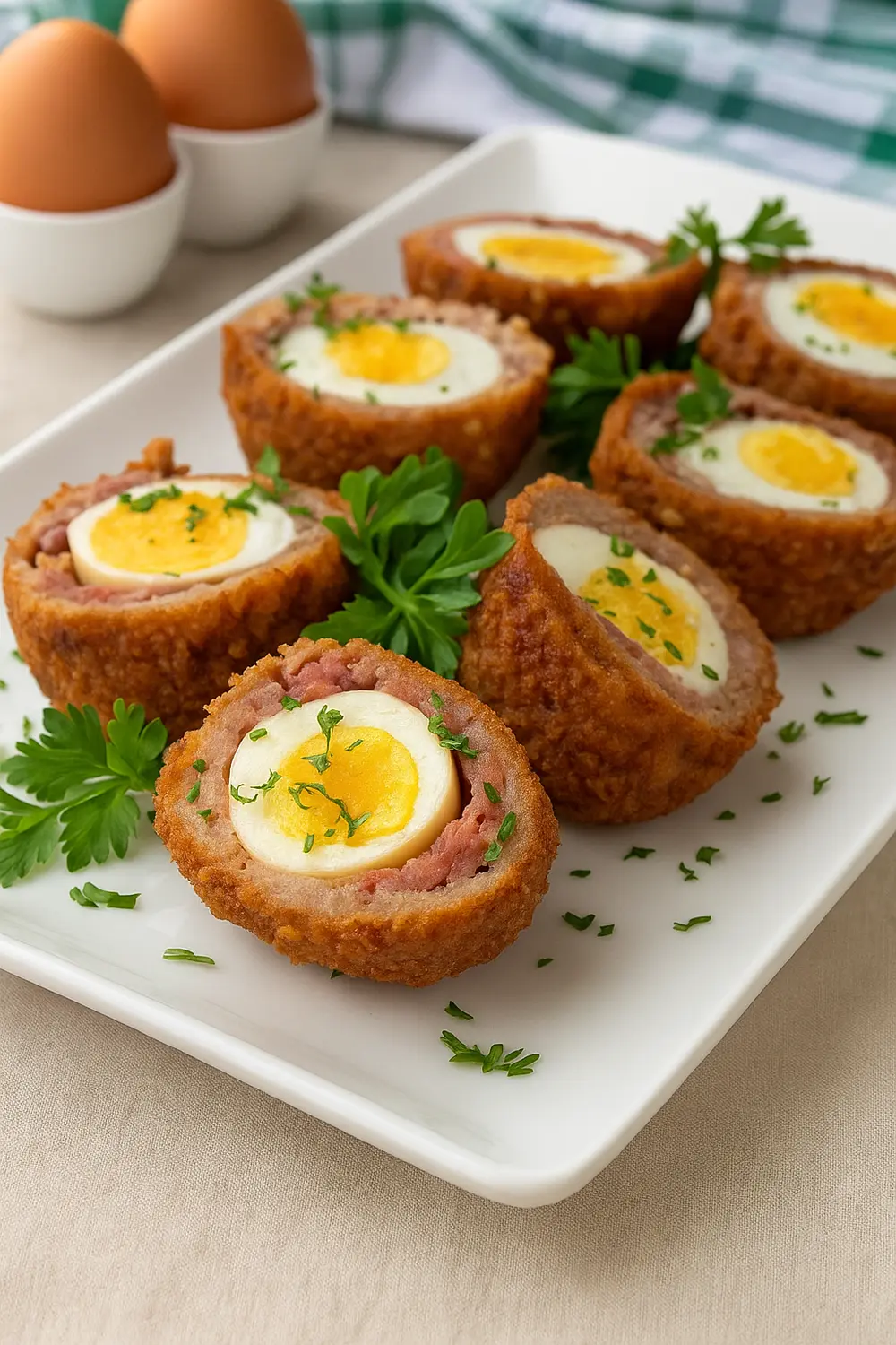 Baked Scotch Eggs Recipe Air Fryer | Traditional Scotch Egg Recipe | Scottish Eggs Air Fryer Recipe | Homemade Scotch Egg Recipe | British Snacks | Scotch Eggs Recipe Baked | Homemade Scotch Eggs Recipe
