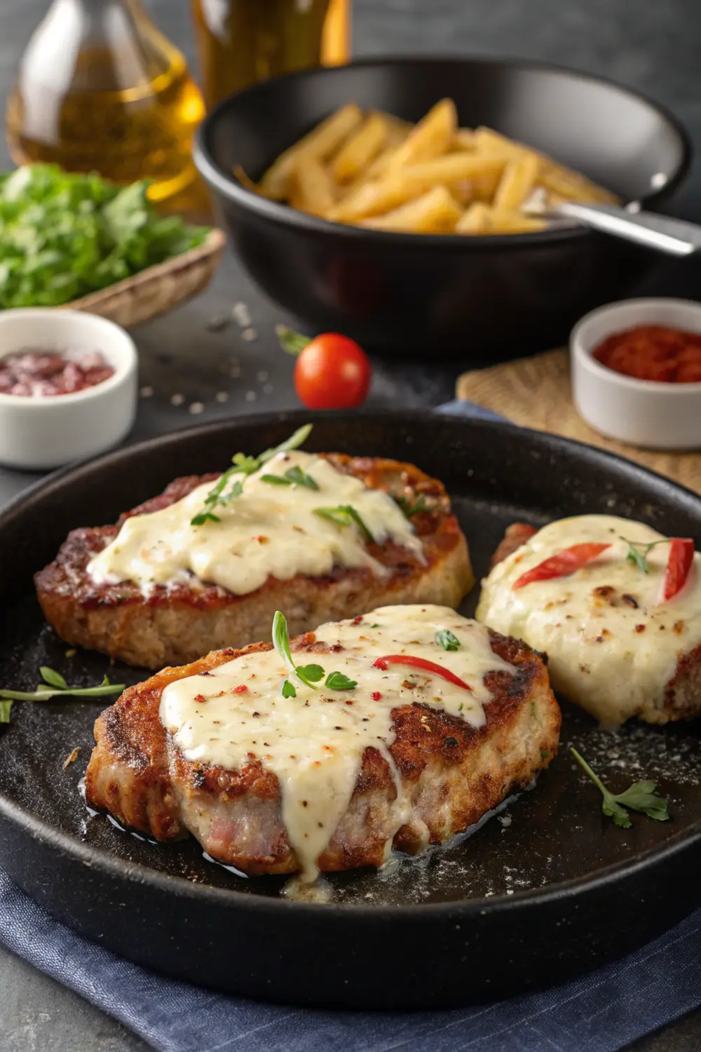 Pork Steaks with Melted Mozzarella | Carnivore Menu Ideas | Carnivore Meals | Carnivore Diet Recipes