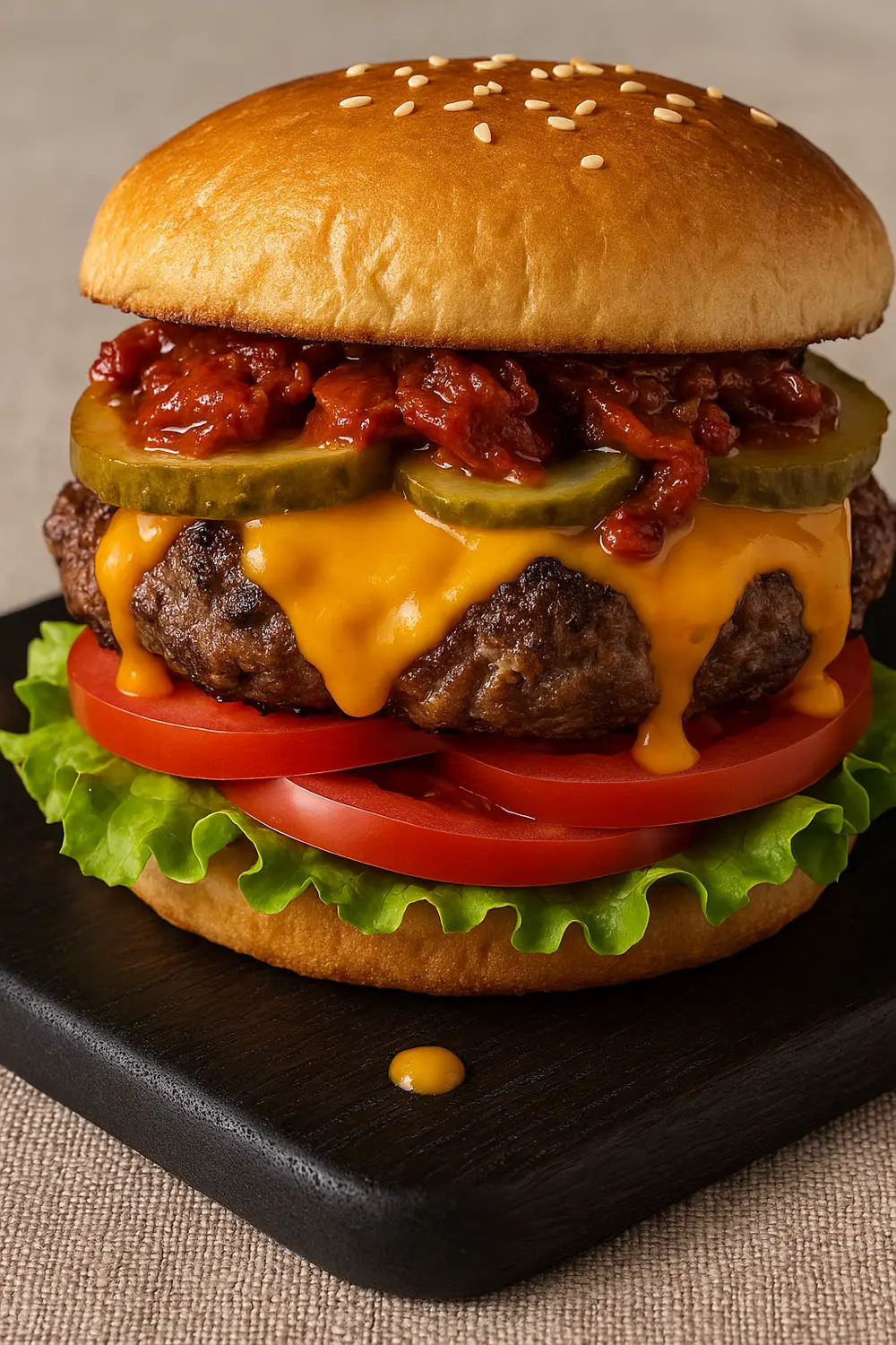 Best Grilled Cheese Burger with Wagyu Beef