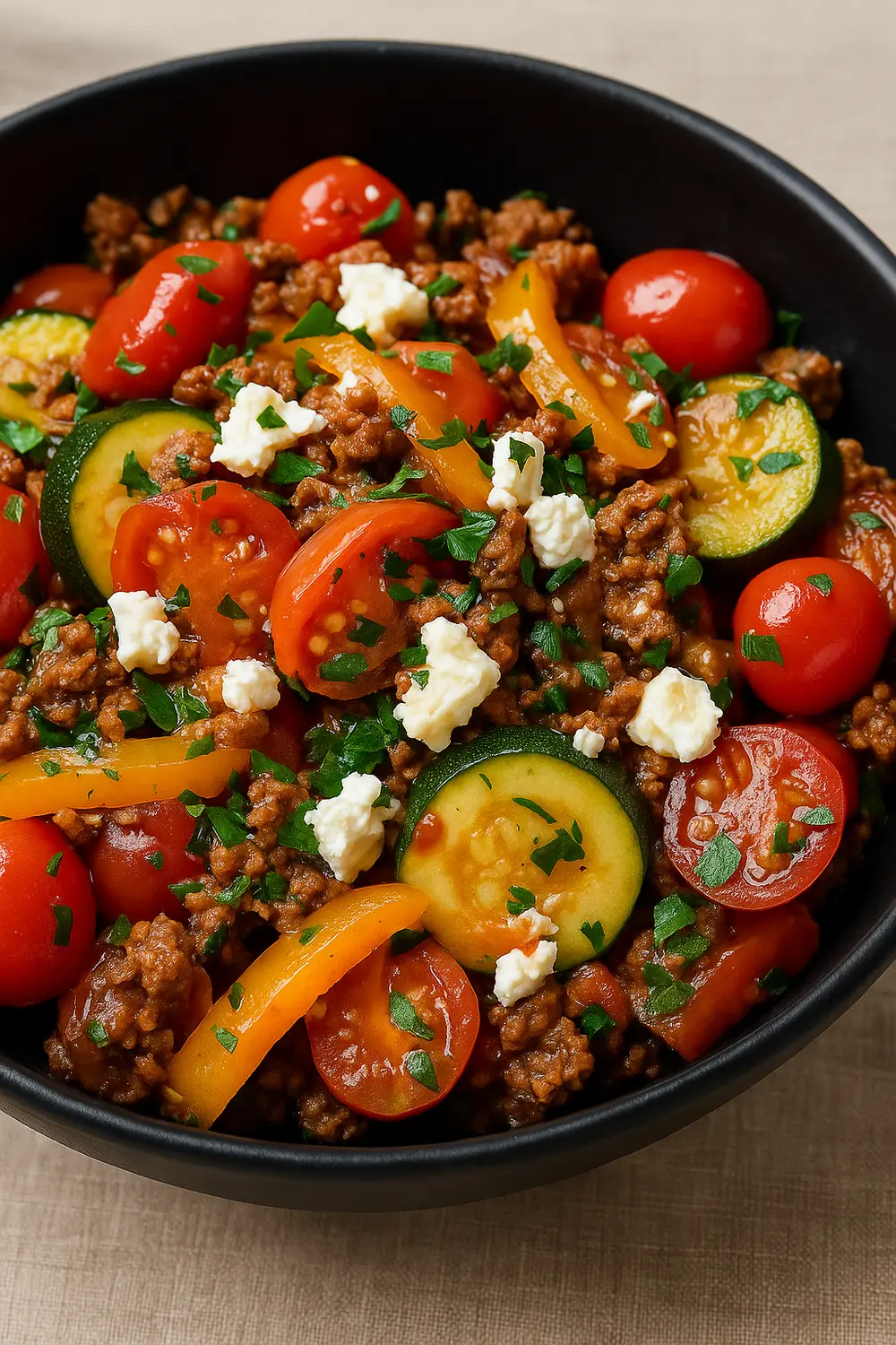 Best Mediterranean Ground Beef Stir Fry