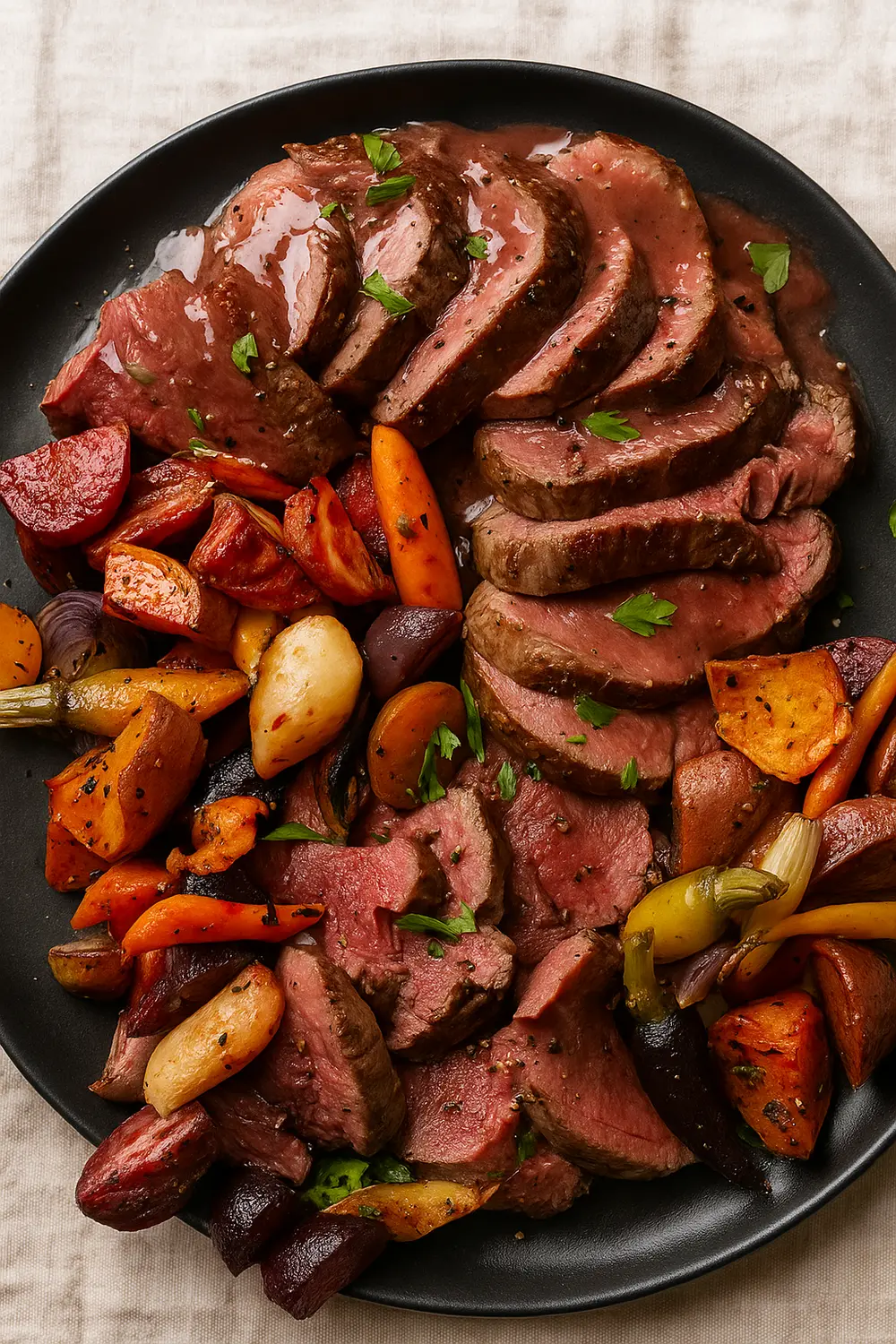 Classic French Chateaubriand Steak with Red Wine Sauce
