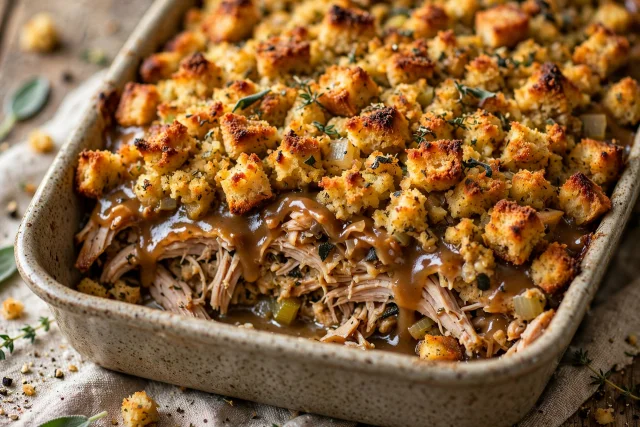 Turkey and dressing casserole dinner