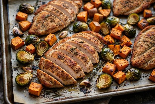 Sheet pan turkey dinner with vegetables