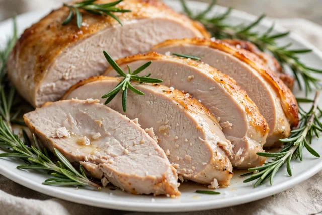 Roast turkey breast dinner with rosemary