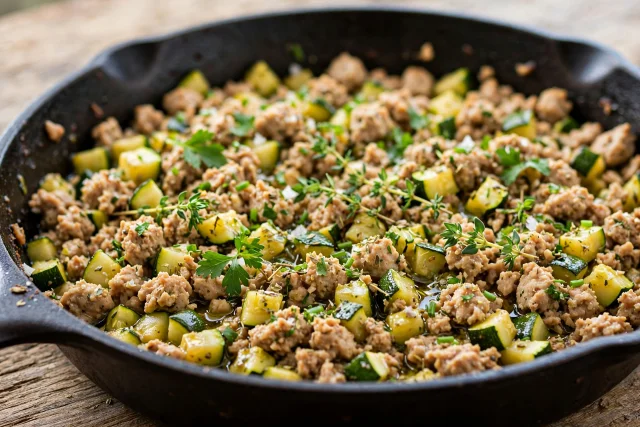 Turkey zucchini skillet dinner
