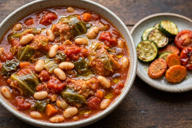 Ribollita with white beans and cabbage