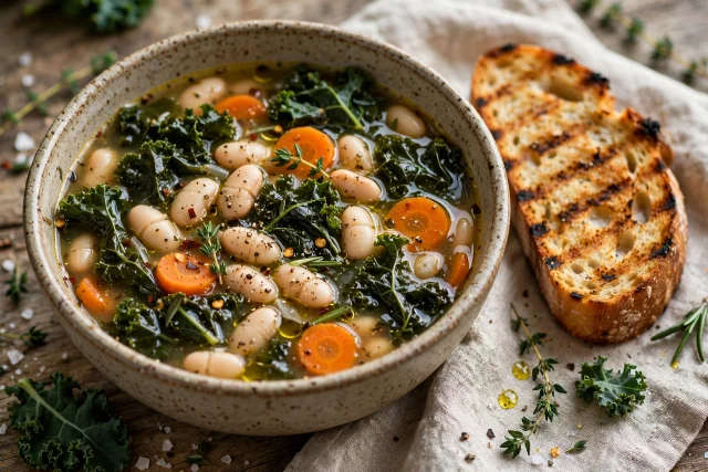 Tuscan kale and bean soup lunch