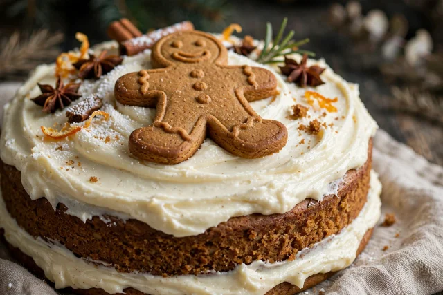 Gingerbread cake with cream cheese frosting