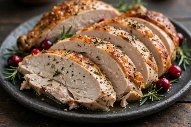 Herb roasted turkey breast with rosemary and cranberries