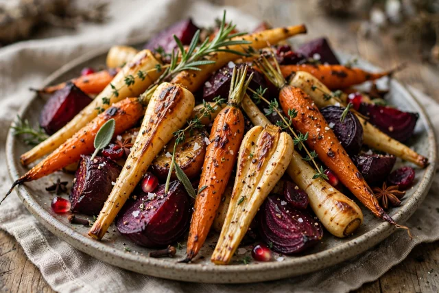 Roasted root vegetables with herbs