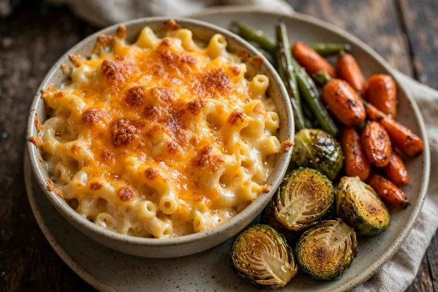 Slow cooker mac and cheese with cheddar crust