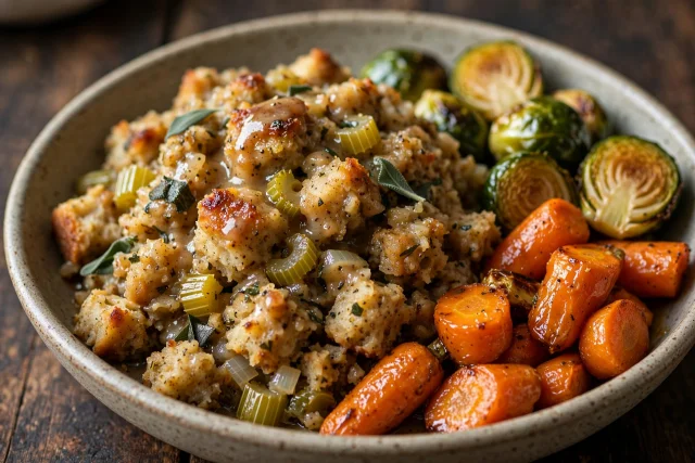 Savory stuffing with sage celery and carrots
