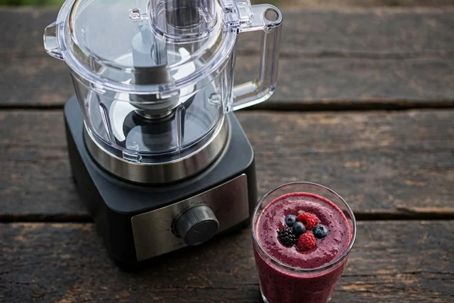 High power blender with food processor attachment and smoothie